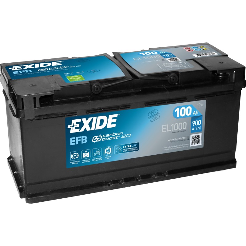 Start-Stopp-Batterie Exide EL1000 12V 100Ah 900A EFB - 2
