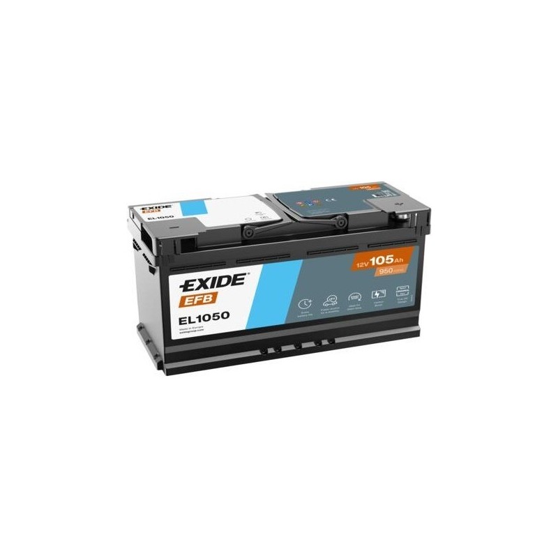 Start-Stopp-Batterie Exide EL1050 12V 105Ah 950A EFB - 1