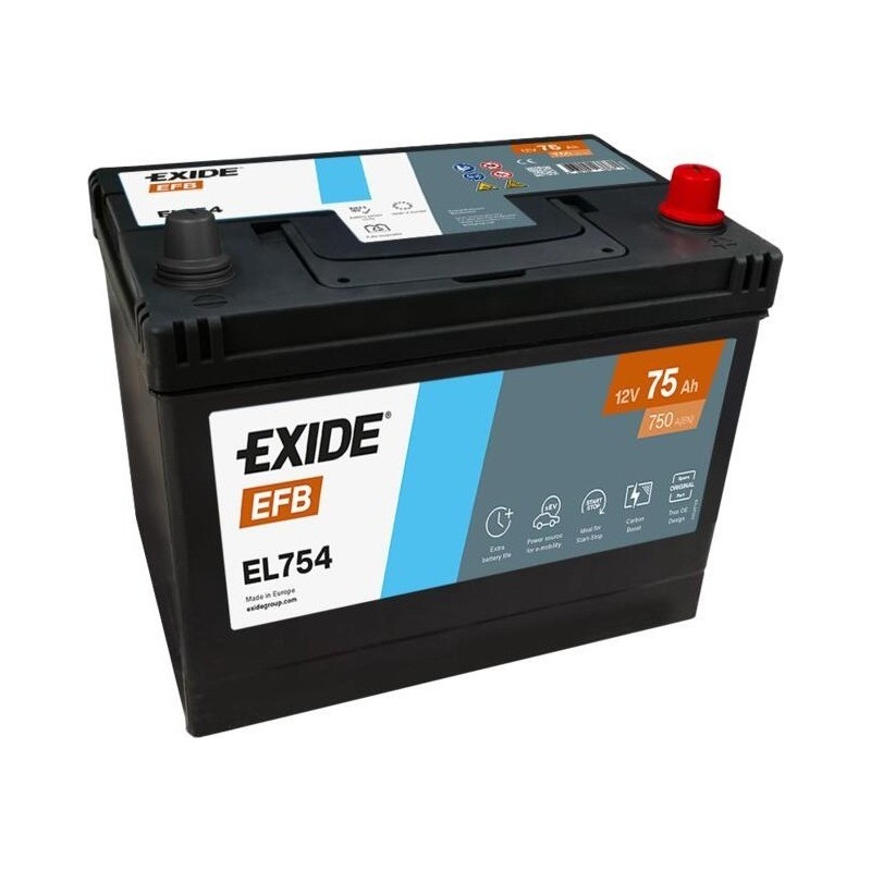 Start-Stopp-Batterie Exide EL754 12V 75Ah 750A EFB - 1