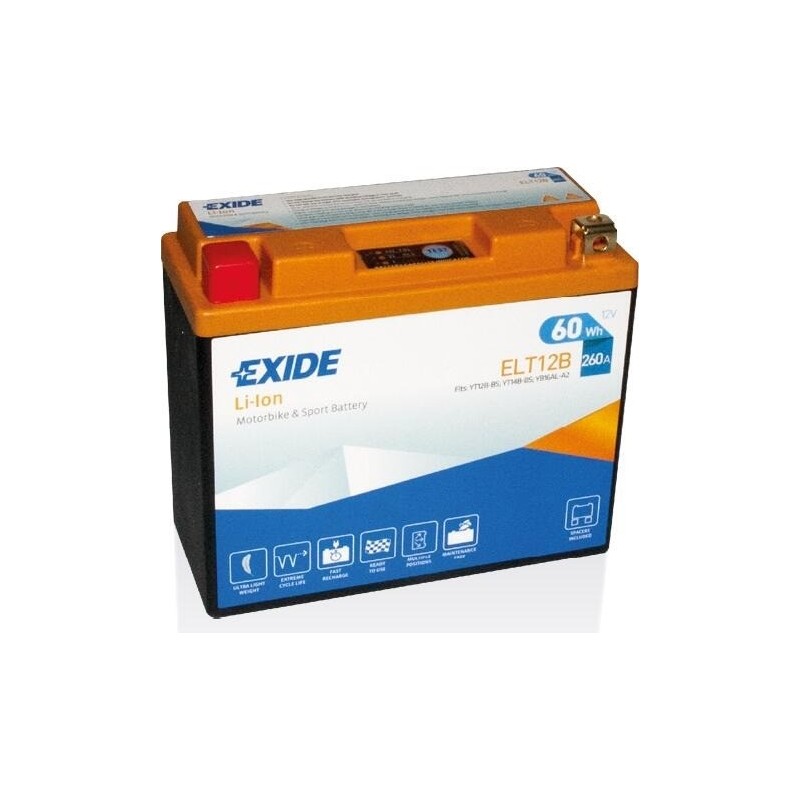 Batteria moto Exide ELT12B 12V 5Ah 260A - 1