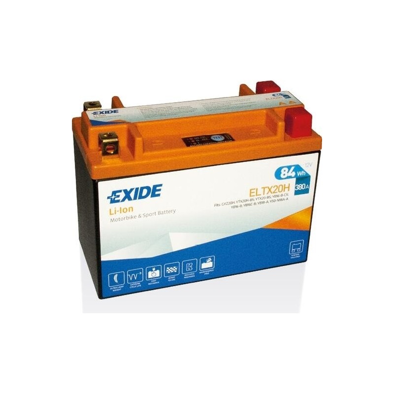 Motorcycle battery Exide ELTX20H 12V 7Ah 380A - 1