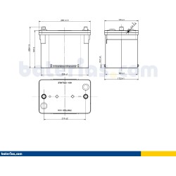 Marine battery Exide EM1000 12V 50Ah AGM - 2