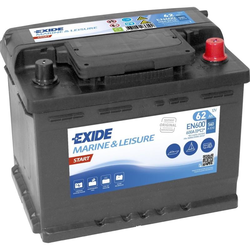 Marine battery Exide EN600 12V 62Ah - 2