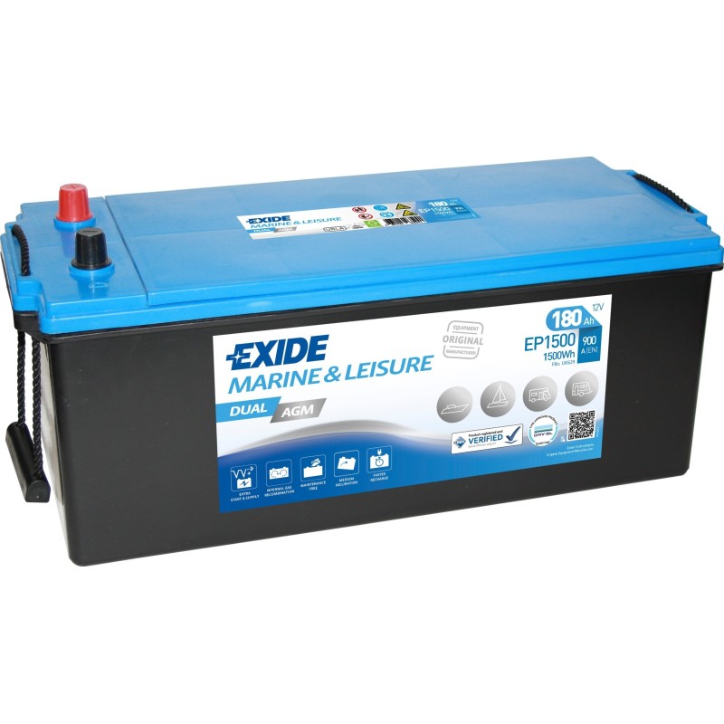 Batteria nautica Exide EP1500 12V 180Ah AGM - 2