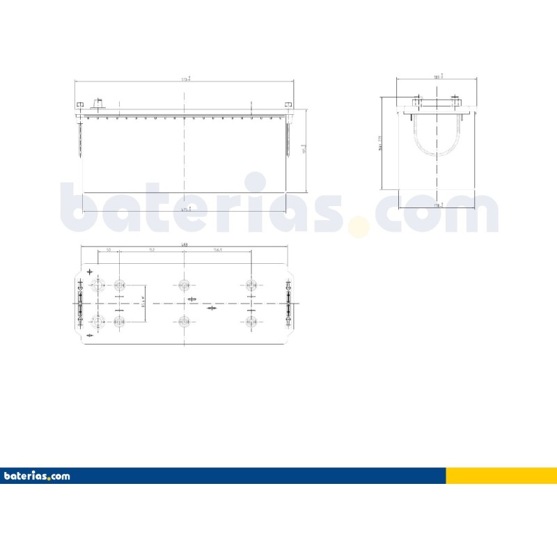 Bootsbatterie Exide ES1350 12V 120Ah GEL - 2