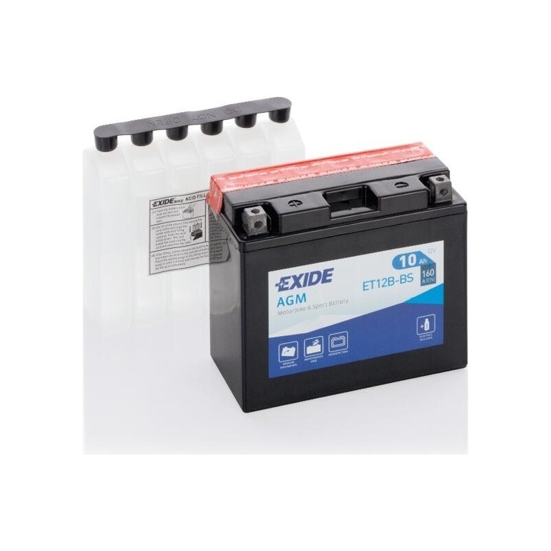 Motorcycle battery Exide ET12B-BS 12V 10Ah 160A AGM - 1