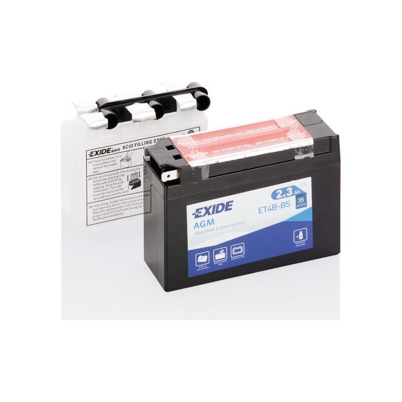 Motorcycle battery Exide ET4B-BS 12V 2Ah 35A AGM - 1