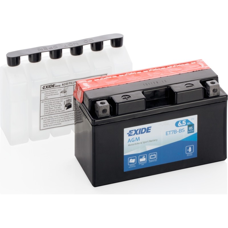 Batteria moto Exide ET7B-BS 12V 7Ah 85A AGM - 2