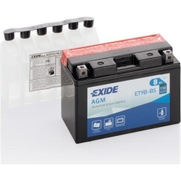 Batterie moto Exide ET9B-BS 12V 8Ah 110A AGM - 1