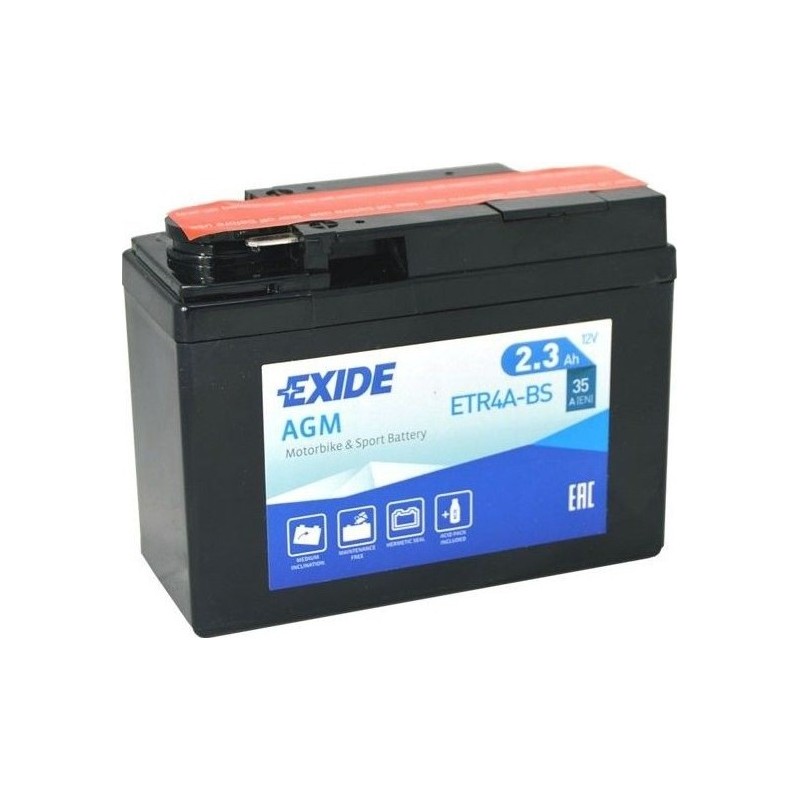 Motorcycle battery Exide ETR4A-BS 12V 2Ah 35A AGM - 2