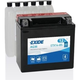 Motorcycle battery Exide ETX14-BS 12V 12Ah 200A AGM - 1