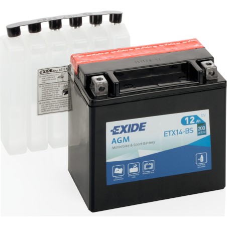 Batterie moto Exide ETX14-BS 12V 12Ah 200A AGM – image 2