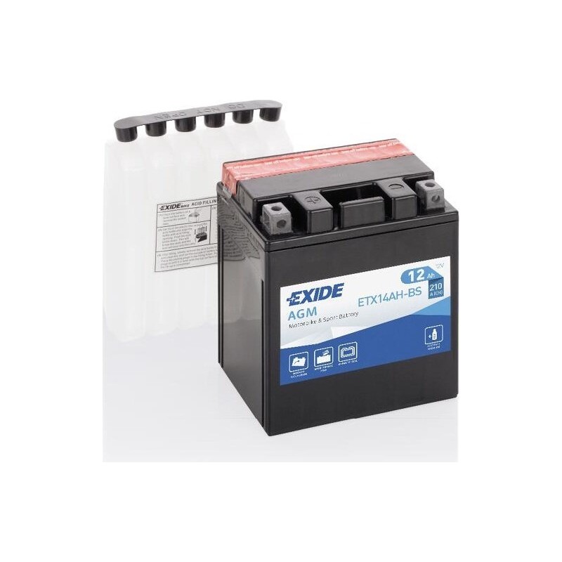 Batteria moto Exide ETX14AH-BS 12V 12Ah 210A AGM - 1
