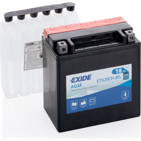 Batteria moto Exide ETX20CH-BS 12V 18Ah 230A AGM - 2