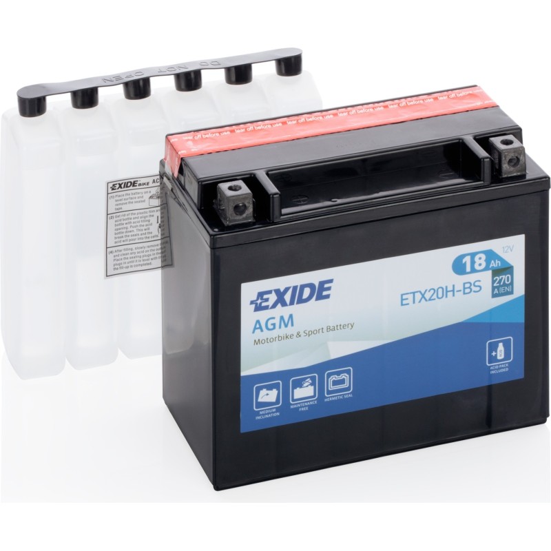 Batteria moto Exide ETX20H-BS 12V 18Ah 270A AGM - 2