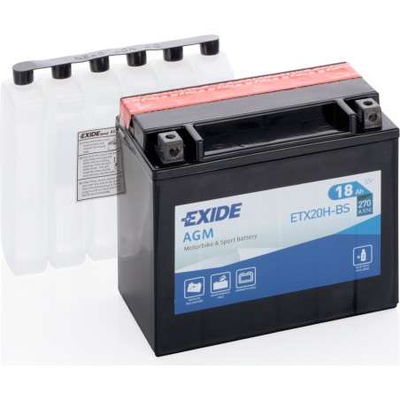 Batteria moto Exide ETX20H-BS 12V 18Ah 270A AGM - 2