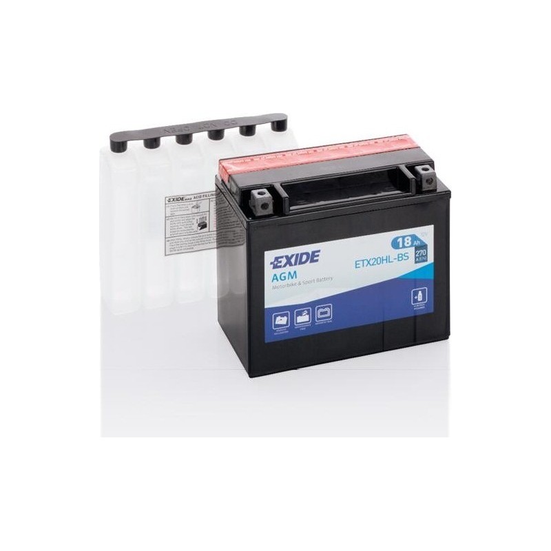 Motorcycle battery Exide ETX20HL-BS 12V 18Ah 270A AGM - 1