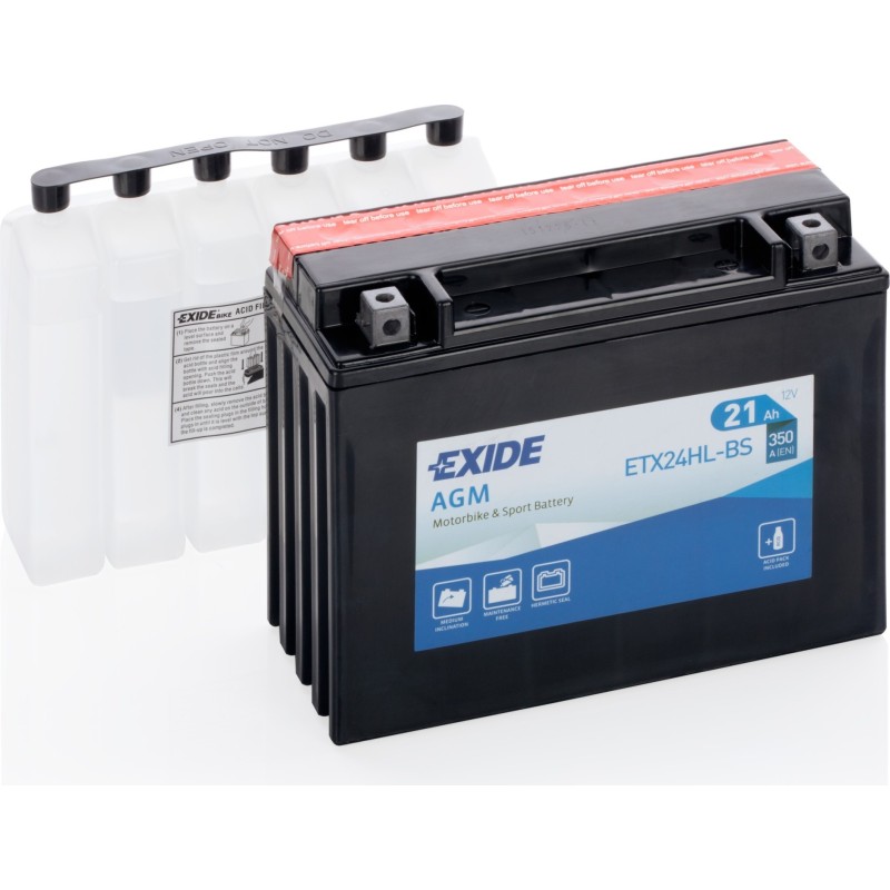 Batería de moto Exide ETX24HL-BS 12V 21Ah 350A AGM - 2