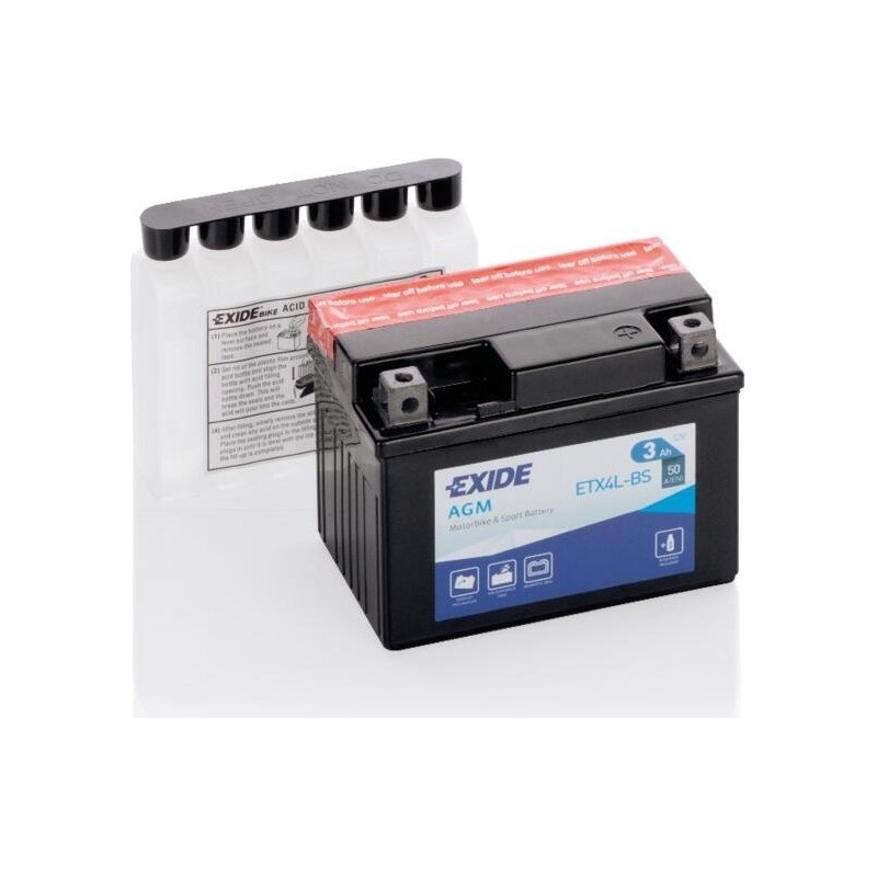 Bateria de mota Exide ETX4L-BS 12V 3Ah 50A AGM - 1