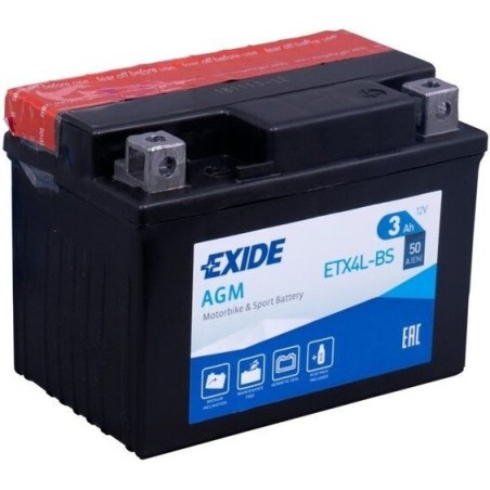 Motorcycle battery Exide ETX4L-BS 12V 3Ah 50A AGM - 2