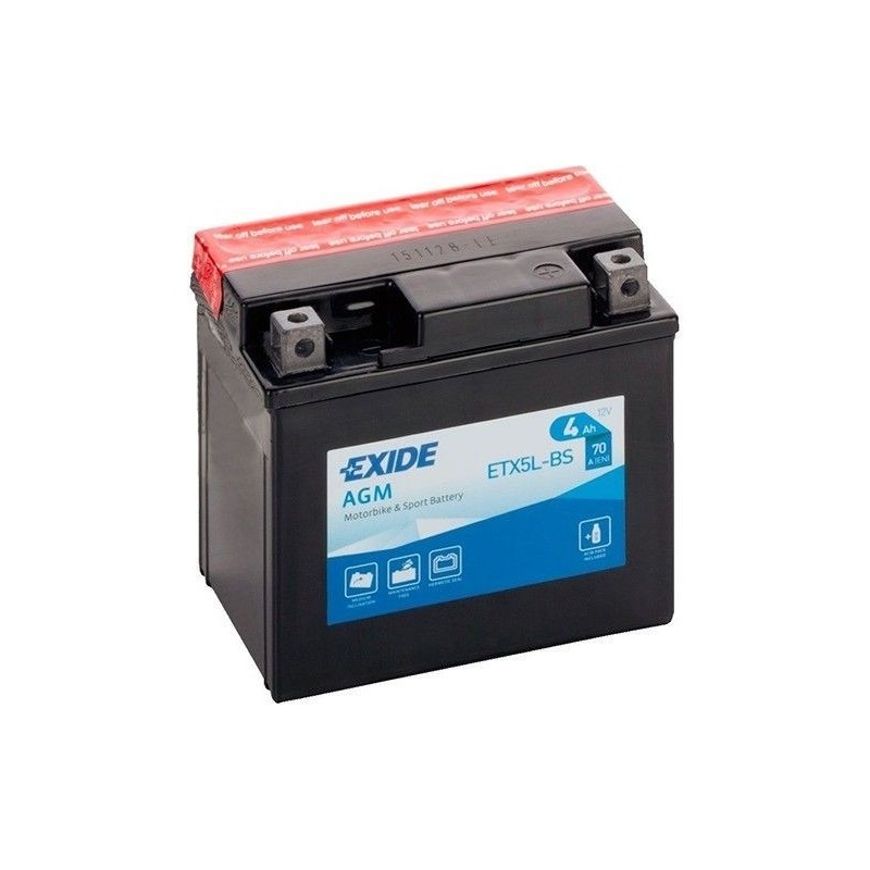 Bateria de mota Exide ETX5L-BS 12V 4Ah 70A AGM - 2