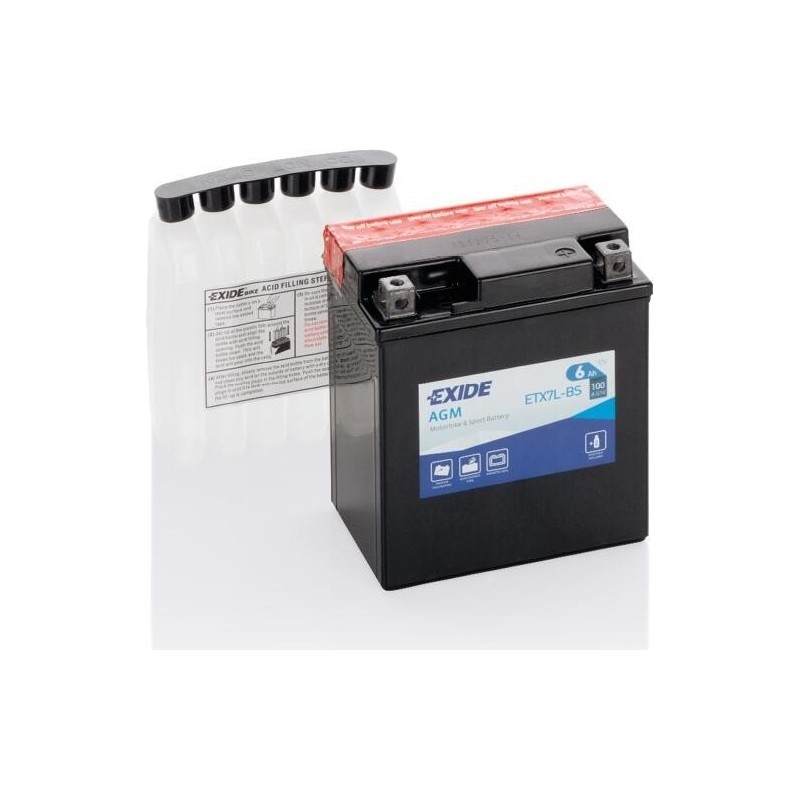 Batteria moto Exide ETX7L-BS 12V 6Ah 100A AGM - 1