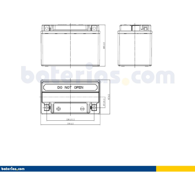 Batería de moto Exide ETX9-BS 12V 8Ah 120A AGM – imagen 2