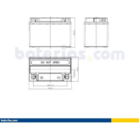 Motorcycle battery Exide ETX9-BS 12V 8Ah 120A AGM – image 2