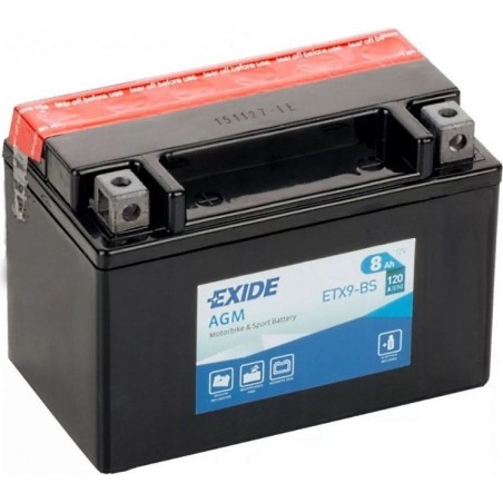 Motorcycle battery Exide ETX9-BS 12V 8Ah 120A AGM – image 3