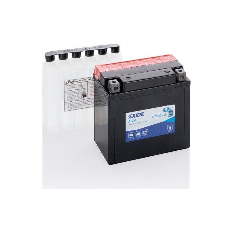 Motorcycle battery Exide ETX9C-BS 12V 9Ah 120A AGM - 1