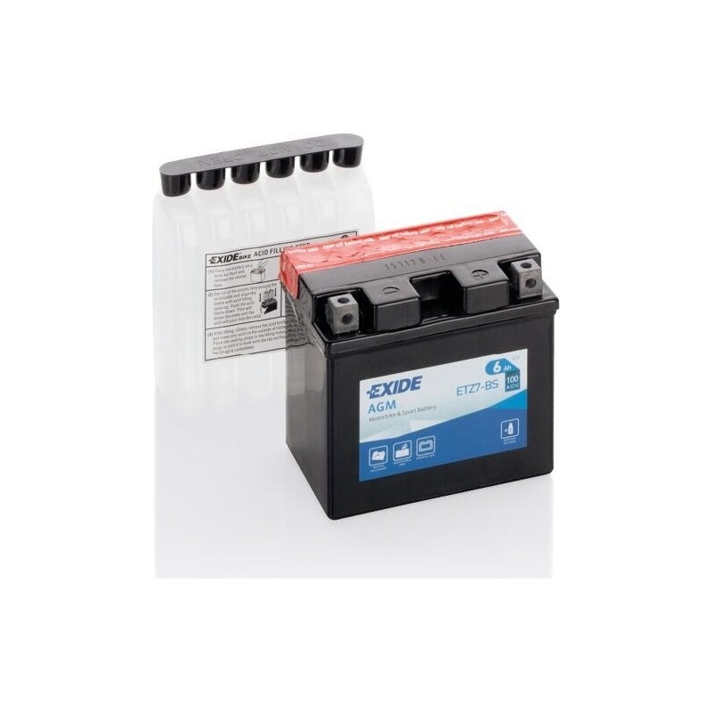 Batteria moto Exide ETZ7-BS 12V 6Ah 100A AGM - 1