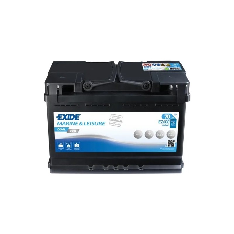 Batteria nautica Exide EZ600 12V 70Ah EFB - 2