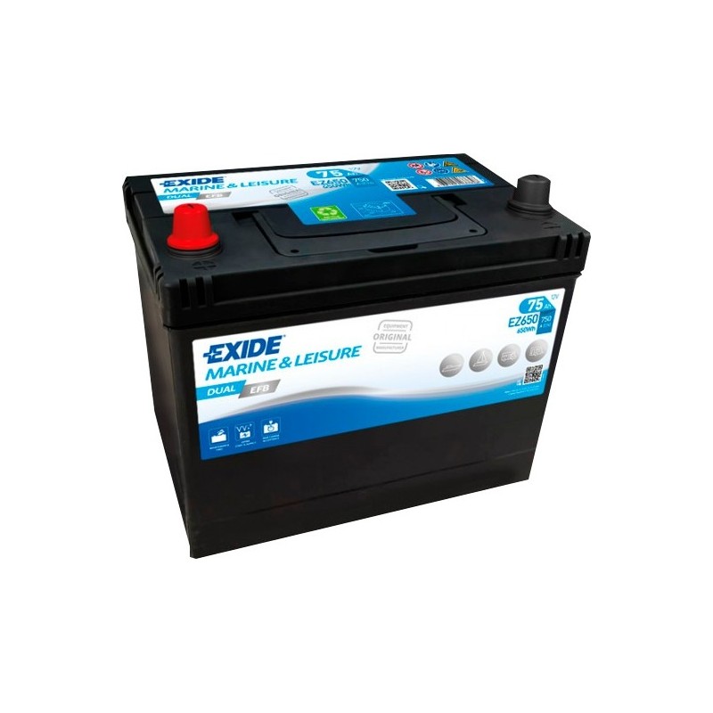 Bootsbatterie Exide EZ650 12V 75Ah EFB - 2