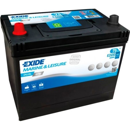 Bootsbatterie Exide EZ650 12V 75Ah EFB - 2