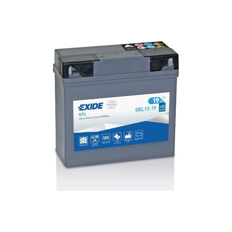 Motorcycle battery Exide GEL12-19 12V 19Ah 170A GEL - 1