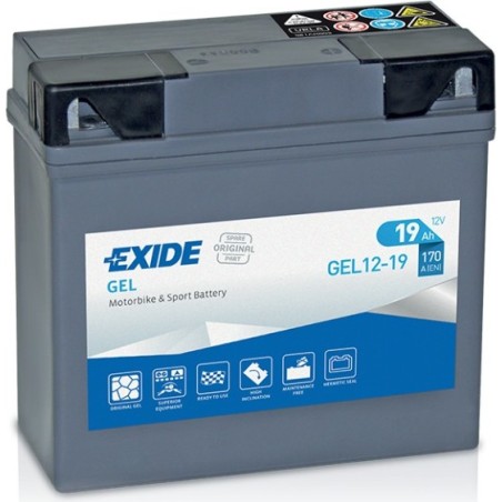 Batería de moto Exide GEL12-19 12V 19Ah 170A GEL - 5