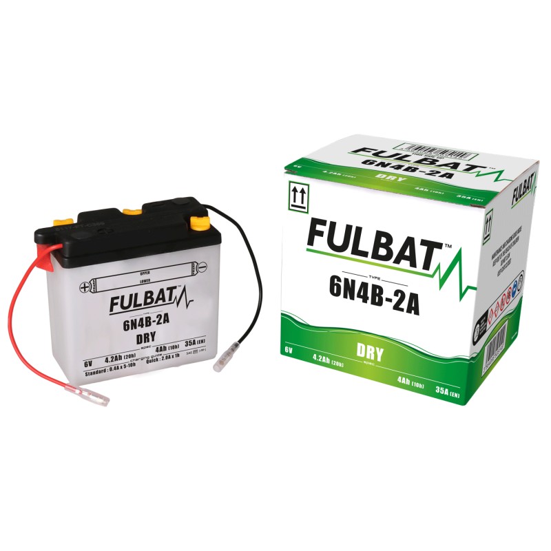 Motorradbatterie Fulbat 6N4B-2A 6V 4.2Ah 35A | baterias.com