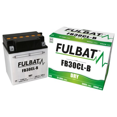Motorcycle battery Fulbat FB30CL-B 12V 31.6Ah 300A | baterias.com