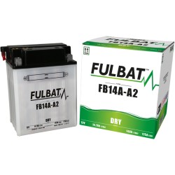 Motorcycle battery Fulbat FB14A-A2 12V 14.7Ah 175A | baterias.com