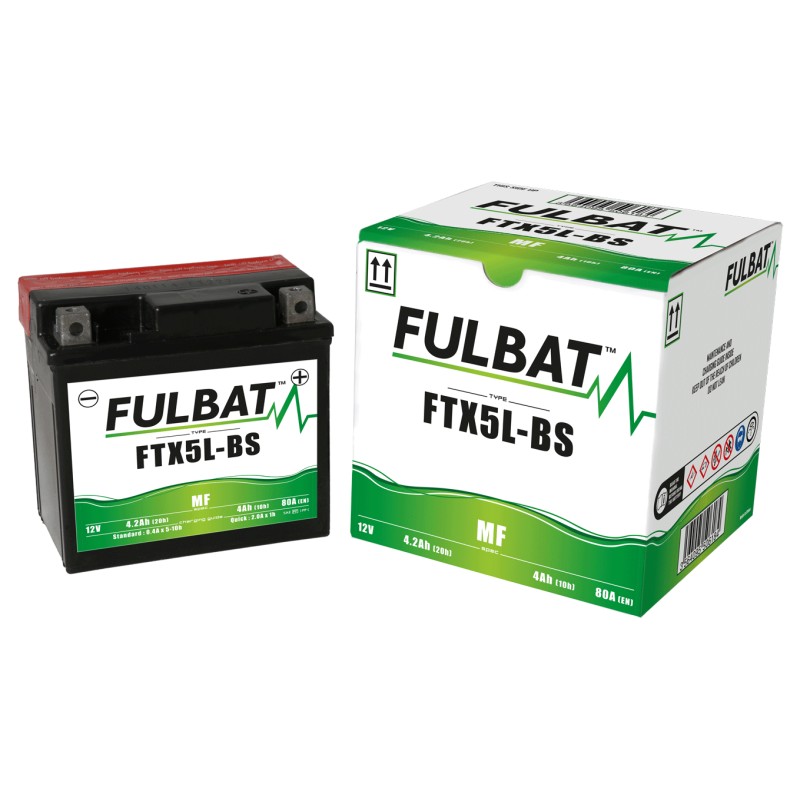 Motorradbatterie Fulbat FTX5L-BS 12V 4.2Ah 80A AGM | baterias.com