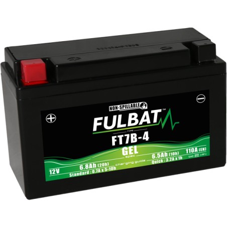 Batteria moto Fulbat FT7B-4 GEL 12V 6.8Ah 110A GEL | baterias.com