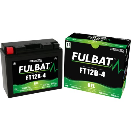 Bateria de mota Fulbat FT12B-4 GEL 12V 10.5Ah 210A GEL