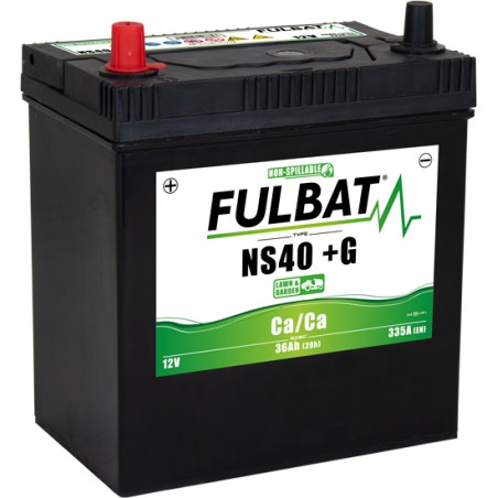 Lawnmower battery Fulbat NS40 +G 12V 36Ah 335A | baterias.com
