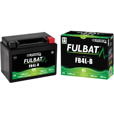 Batteria moto Fulbat FB4L-B GEL 12V 5.3Ah 50A GEL | baterias.com