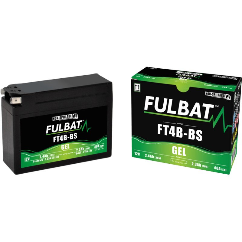 Batterie moto Fulbat FT4B-BS GEL 12V 2.4Ah 40A GEL | baterias.com