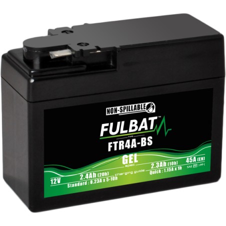 Batteria moto Fulbat FTR4A-BS GEL 12V 2.4Ah 45A GEL