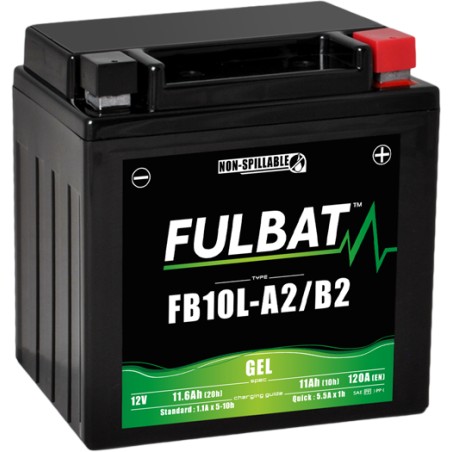 Motorcycle battery Fulbat FB10L-A2/B2 GEL 12V 11.6Ah 120A GEL