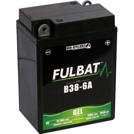 Motorcycle battery Fulbat B38-6A GEL 6V 13.7Ah 105A GEL