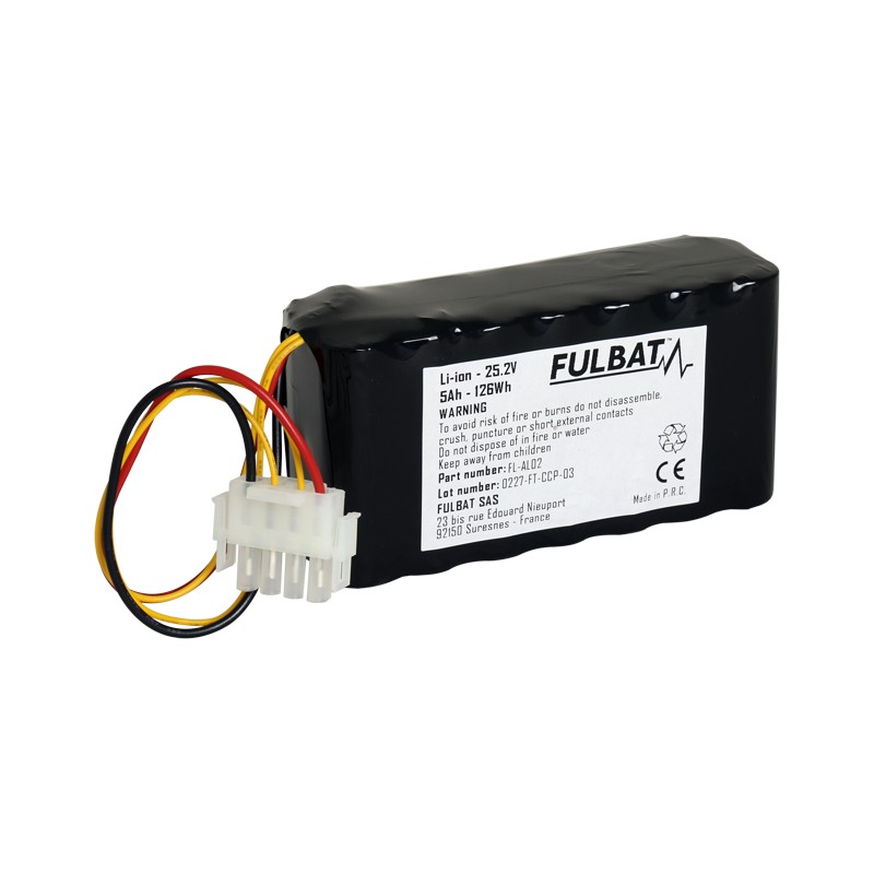 Lawnmower battery Fulbat FL-AL02 25.2V 5Ah Li-Ion | baterias.com