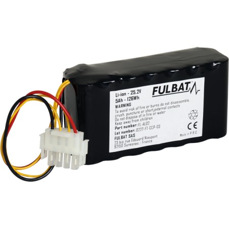 Lawnmower battery Fulbat FL-AL02 25.2V 5Ah Li-Ion | baterias.com